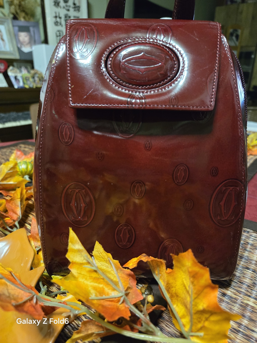 Cartier glossy Vintage  leather backpack